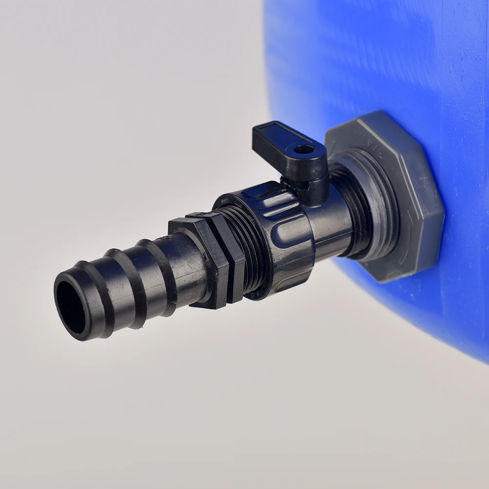 Rain Barrel Overflow Kit, 3/4 Inch Rain Barrel Valve, Barbed Fittings Connectors Tee Elbow Water Pipe Fittings