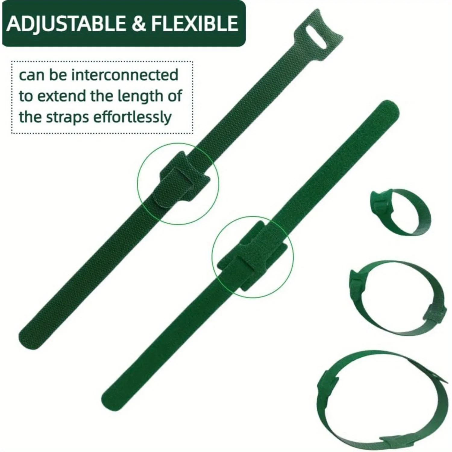 50/100pcs Reusable Adjustable Non-Slip Nylon Plant Ties with Hook and Loop Fasteners, Ideal for Gardening Applications