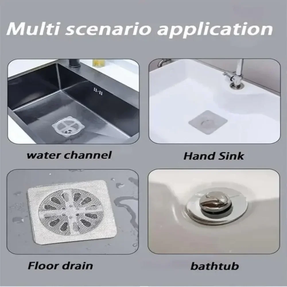 Disposable Shower Drain Hair Catcher Mesh Shower Drain Covers Floor Sink Strainer Filter Hair Stopper For Bathroom Kitchen
