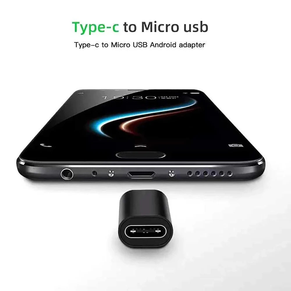 Mini Type C To Micro USB Android Charging Adapter Converter for Samsung Xiaomi Huawei Usbc To Microusb V8 Sync Charger Jack