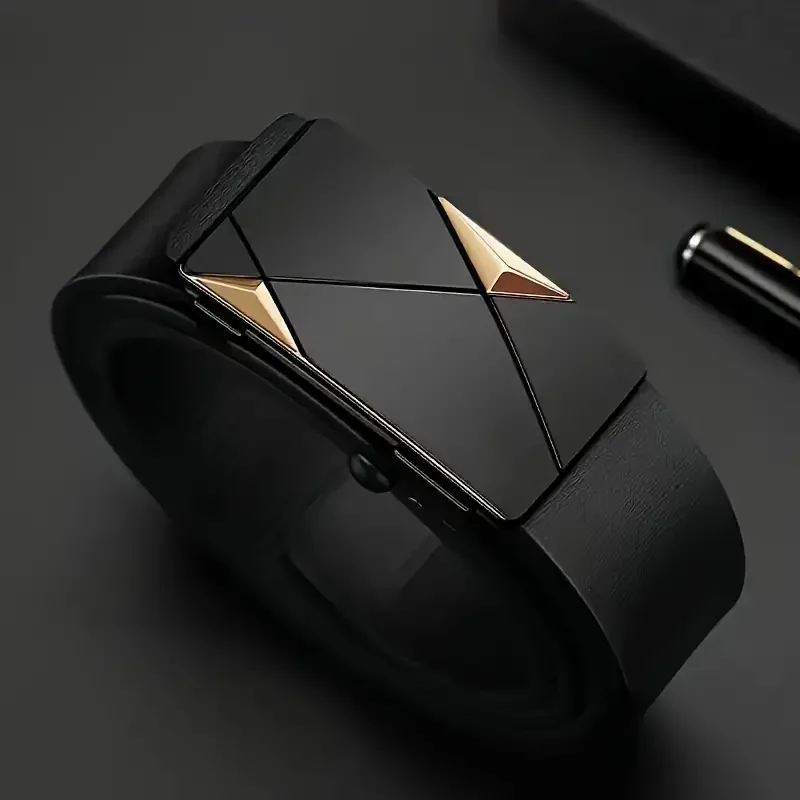 Stylish Men's PU Leather Belt - Fashion Belts for Daily Life, Leisure, Party, Festival, Work, and Business Automatic Buckle