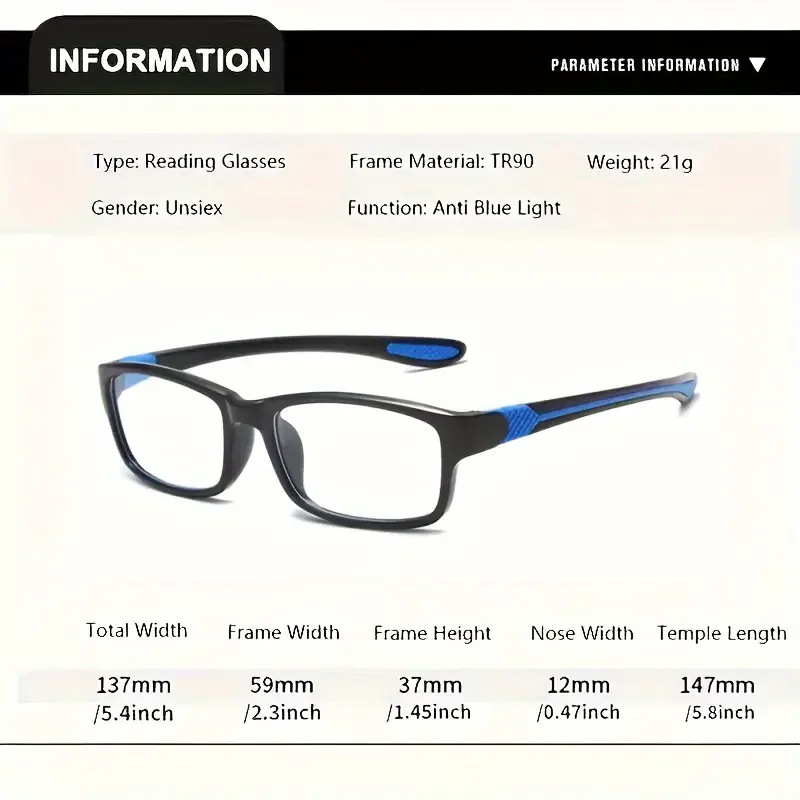3/1 PCS Sports Reading Glasses Men Women - Comfortable, Stylish Presbyopic Readers with Polycarbonate Lenses, Bulk Wholesale