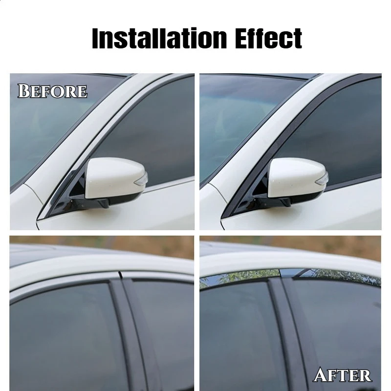 Car Stickers Bright Black Auto Window Edge Protector Trim Car Body/ Door Anti-scratch Protection Strip Chrome Styling Decorative