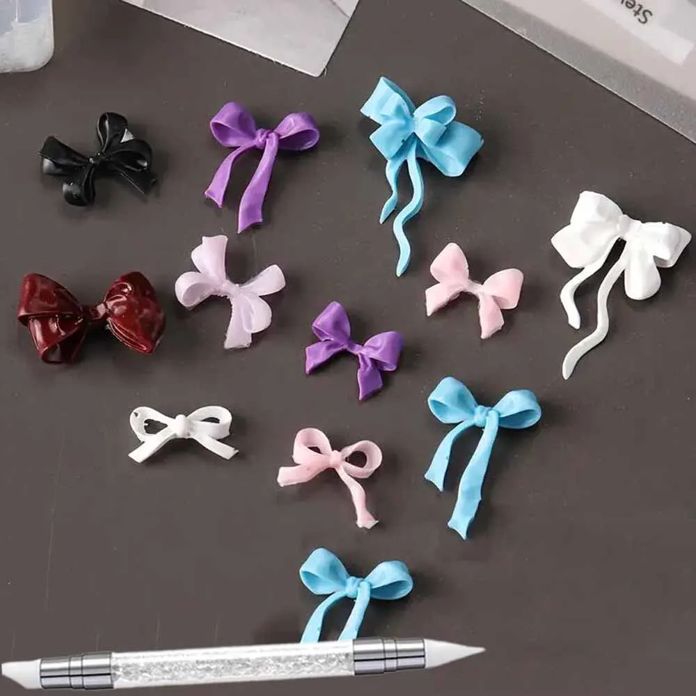 1Pcs 3D Bowknot Silicone Nail Molds+1Carving Pen Y2K Ballet Style Ribbon Nails Stencils Sculpture Bows Manicure Template Tools *