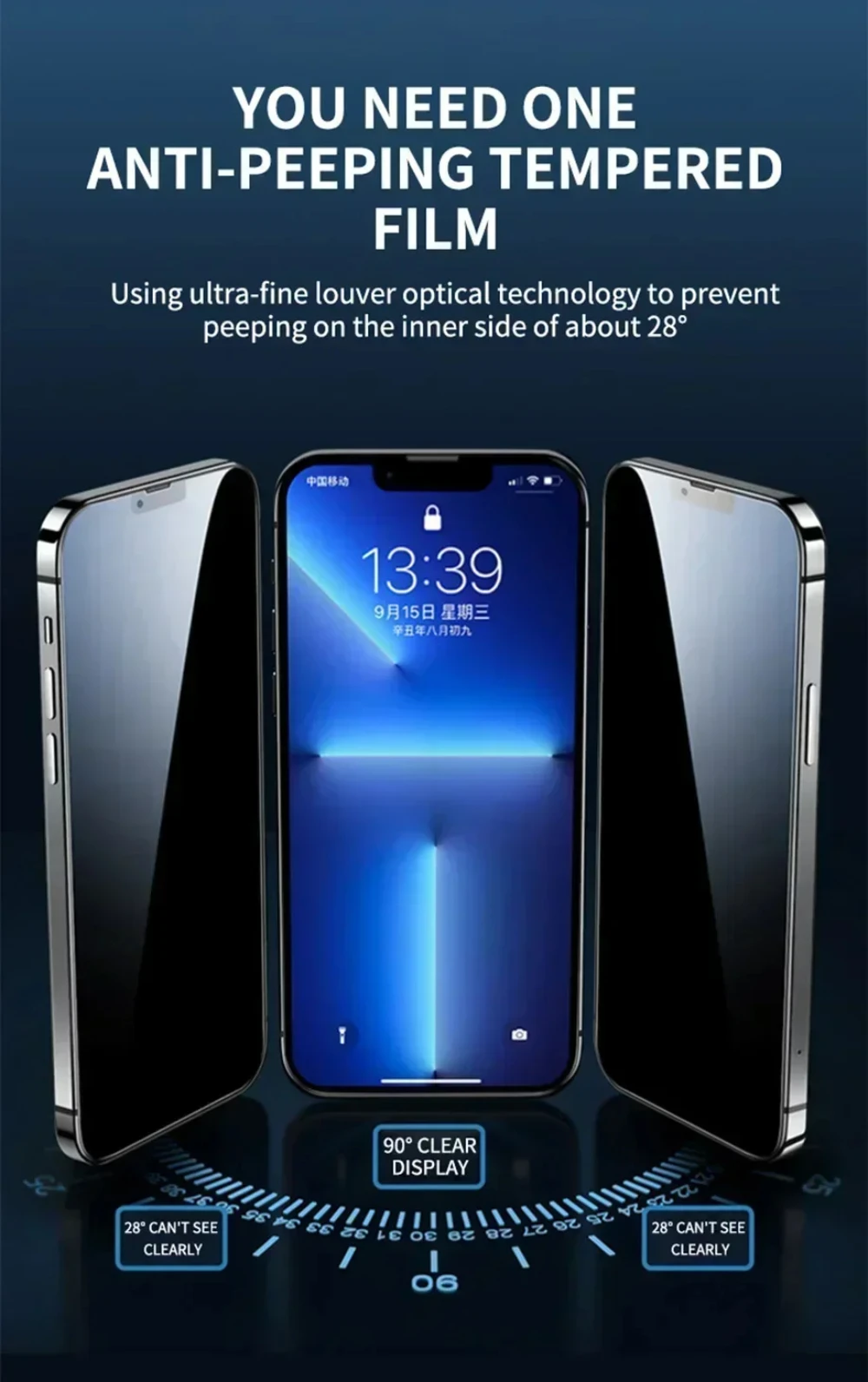 NNBILI 4Pcs Full Cover Privacy Screen Protector For iPhone 11 12 13 14 15 16 17 18 Pro Max Anti-spy Glass For iPhone 18Pro Glass