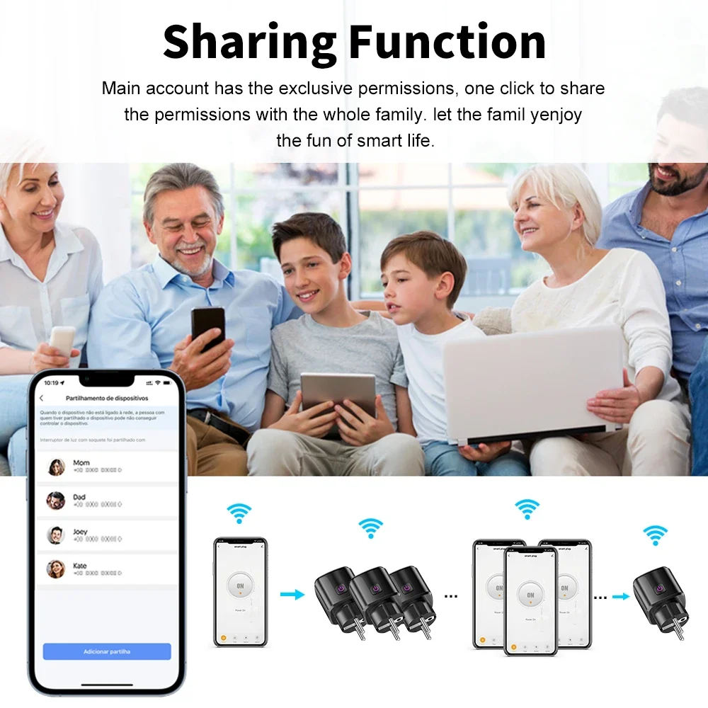 WiFi 20A Socket With Power Monitoring Work With Tuya Smart EU Plug Timer Child Lock Outlet Google Home Alice SmartThings Alexa