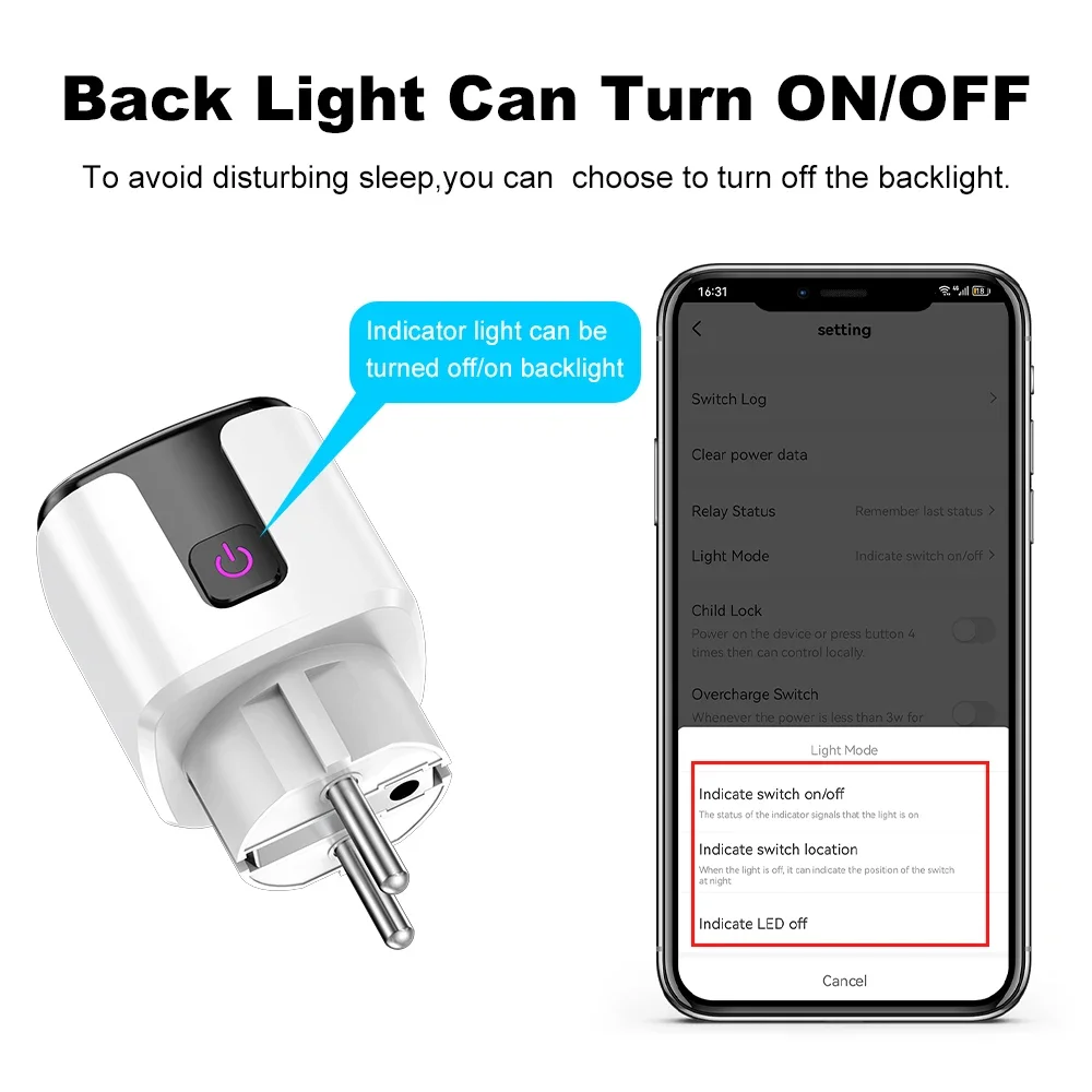 WiFi 20A Socket With Power Monitoring Work With Tuya Smart EU Plug Timer Child Lock Outlet Google Home Alice SmartThings Alexa