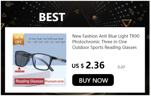 Photochromic Anti Blue Light Outdoor Sports Cycling Ultra Light High-definition Color Changing Myopia Glasses 0 -0.5 -0.75 -1.25