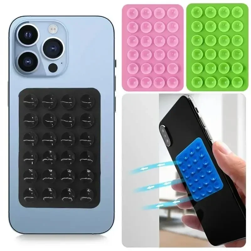 Silicone Suction Phone Holder Mat Multifunctional Suction Cup Wall Stand Square Anti-Slip Single-Sided Case Mount Back Sticker