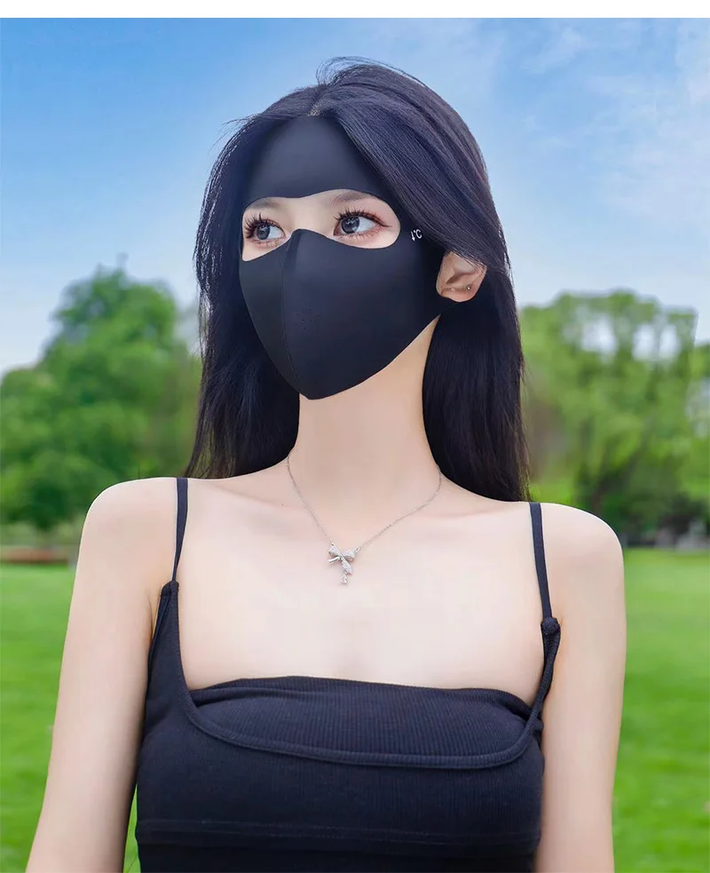 1/2Pcs Summer Full Face Mask Sun Protection Men Women Face Mask for Outdoor Travel Ice Sense Breathable Elastic Facekini