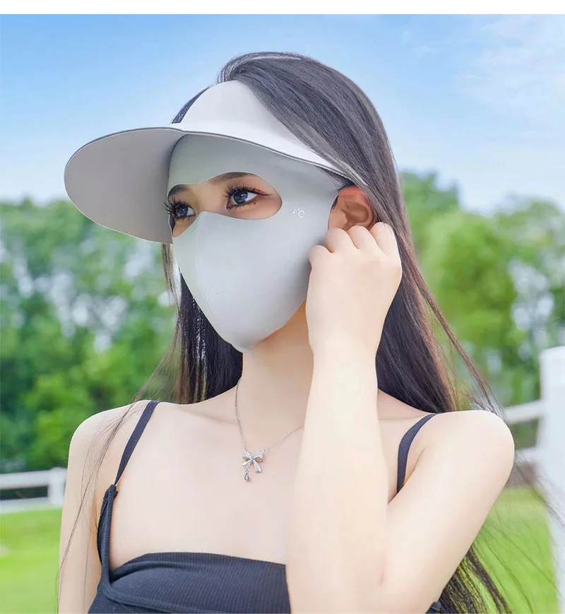 1/2Pcs Summer Full Face Mask Sun Protection Men Women Face Mask for Outdoor Travel Ice Sense Breathable Elastic Facekini