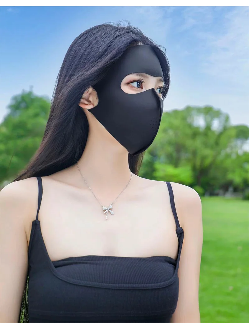 1/2Pcs Summer Full Face Mask Sun Protection Men Women Face Mask for Outdoor Travel Ice Sense Breathable Elastic Facekini