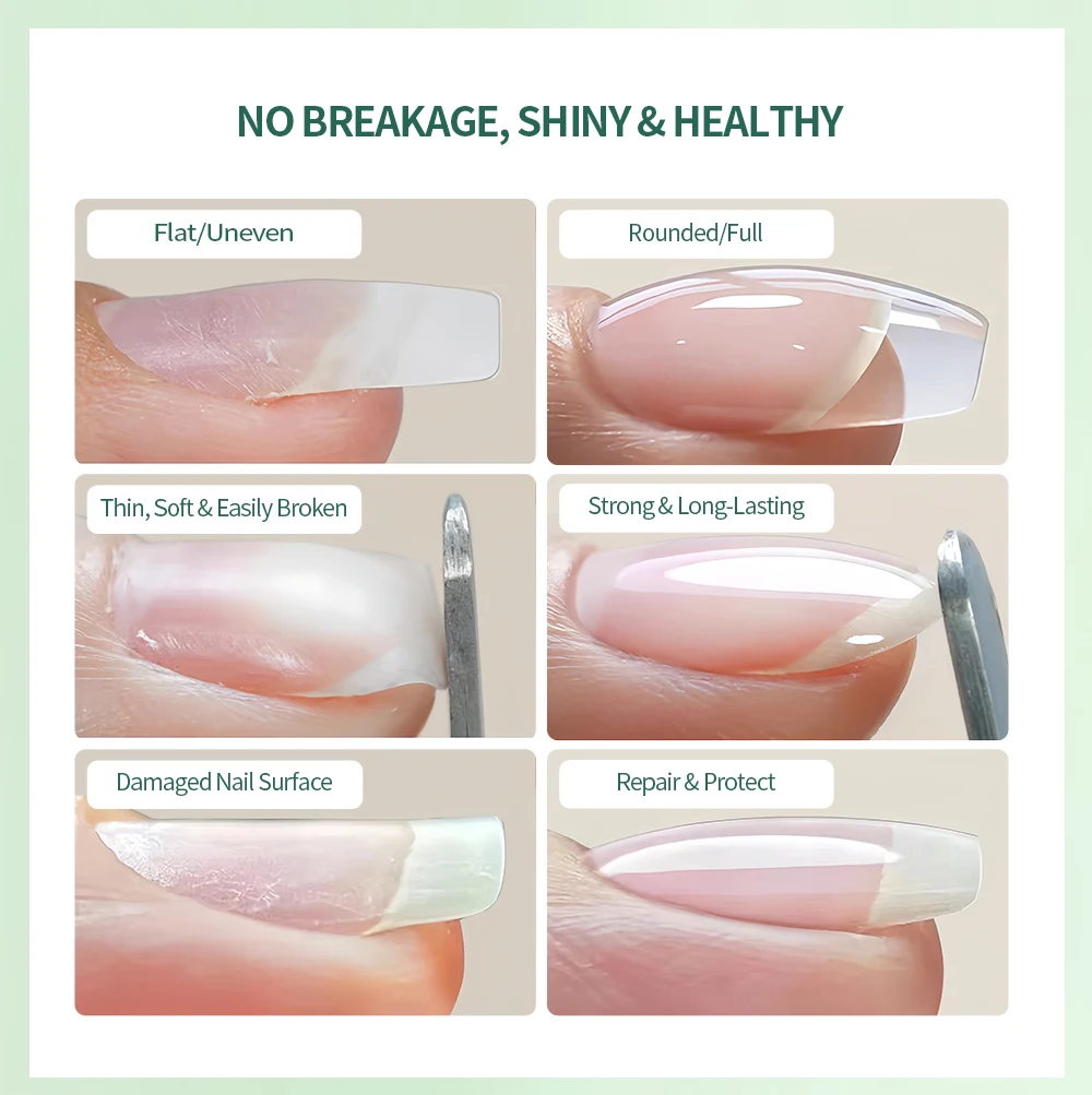 Nailpop Builder Nail Gel 4 Colors Base Coat Strengthener Thickening Extension Rhinestone Glue Gel Polish Brush in Bottle 15ml