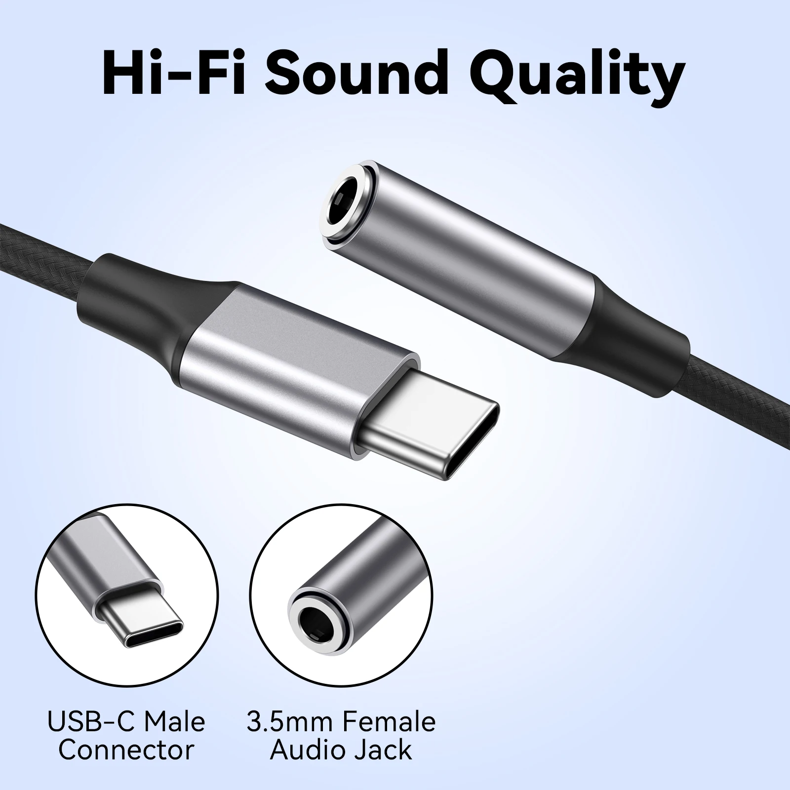 Type C to 3.5mm Jack Earphone Adapter USB-C 3 5mm Audio Cable Converter For IPhone 15 15 Pro MAX Samsung Galaxy Huawei Xiaomi