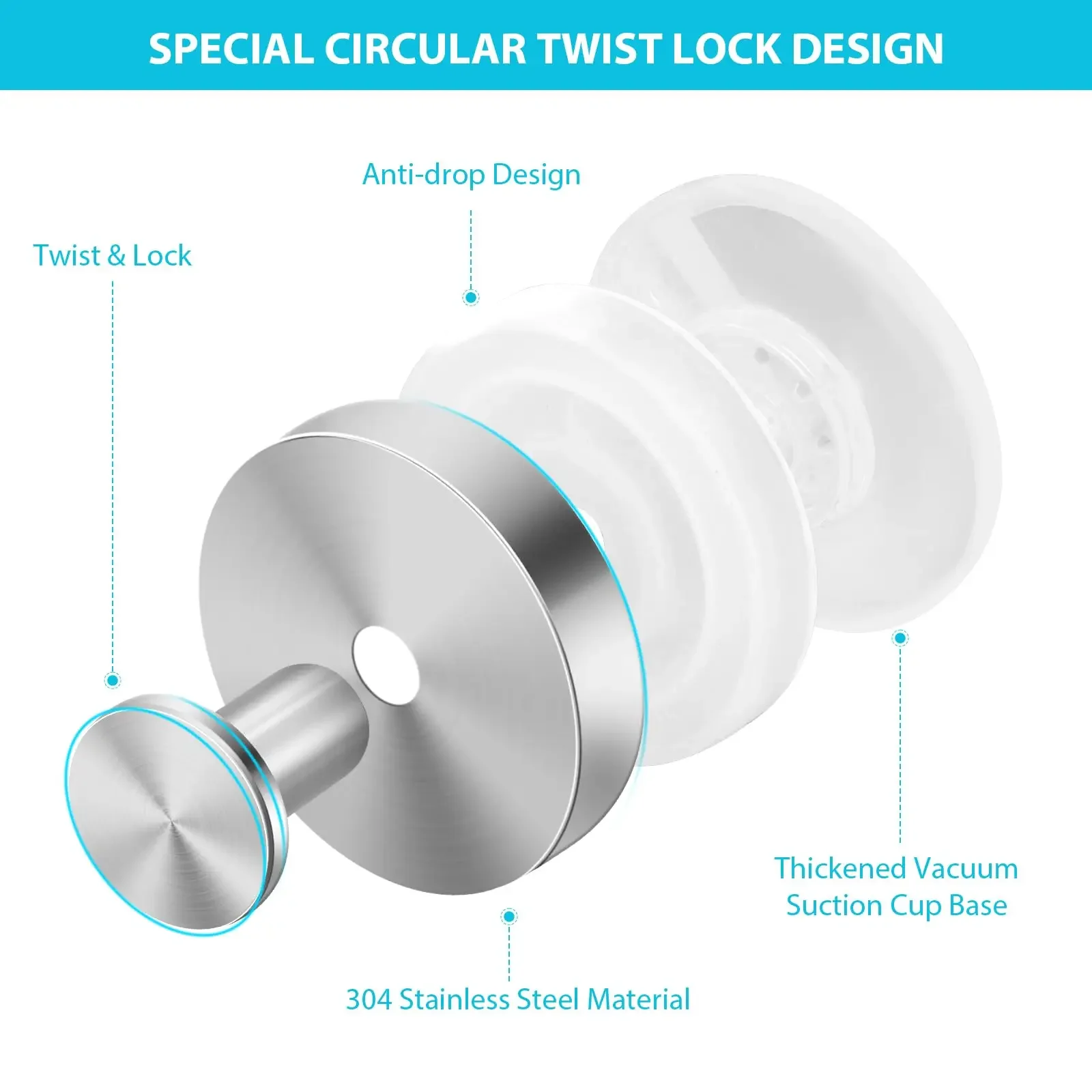 Vacuum Suction Cup Hooks Punch Free Bath Sucker Hook Wall Hook Hanger Glass Kitchen Bathroom Hooks for Towel Handbag