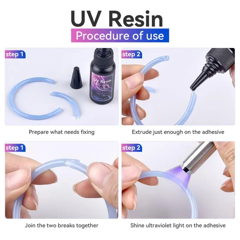 20g/30g/50g UV Epoxy Resin Glue DIY Jewelry Making High Transparency Fast Drying High Hardness Glue UV Lamp DIY Craft Decor