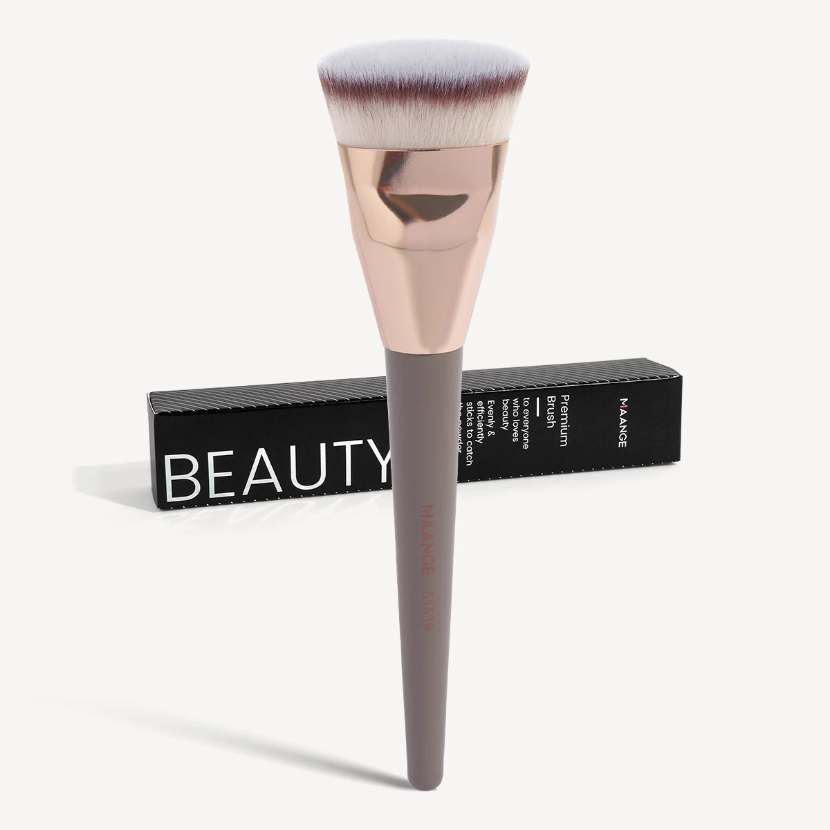 MAANGE Single Flat Round Tube Flat Head Foundation Brush With Box Powder Blush Concealer Makeup Brush Skin-friendly Makeup Tool