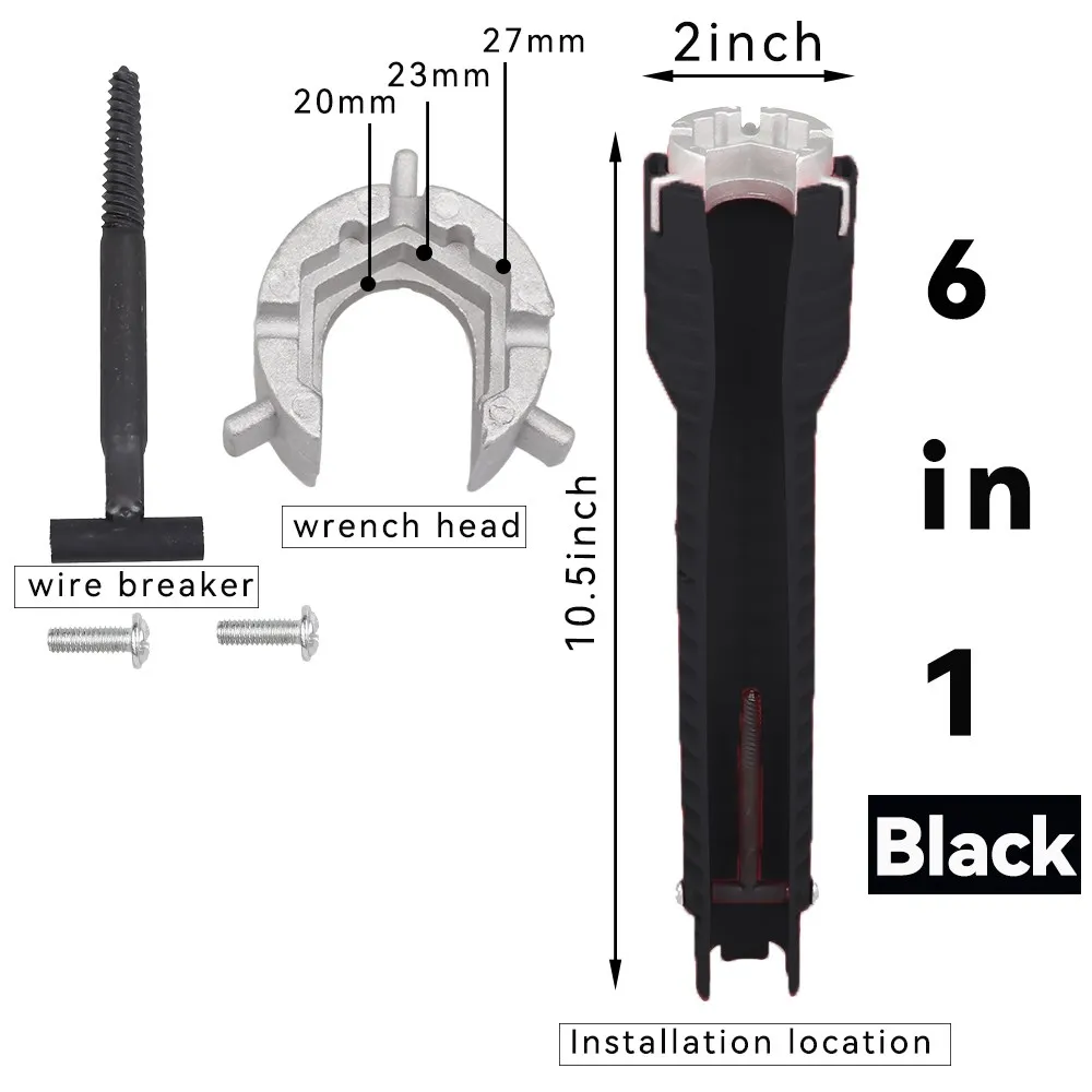 8 In 1 Flume Wrench Anti-slip Kitchen Sink Repair Tools Bathroom Faucet Assembly Key Plumbing Installation Wrench