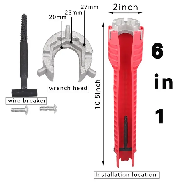 8 In 1 Flume Wrench Anti-slip Kitchen Sink Repair Tools Bathroom Faucet Assembly Key Plumbing Installation Wrench