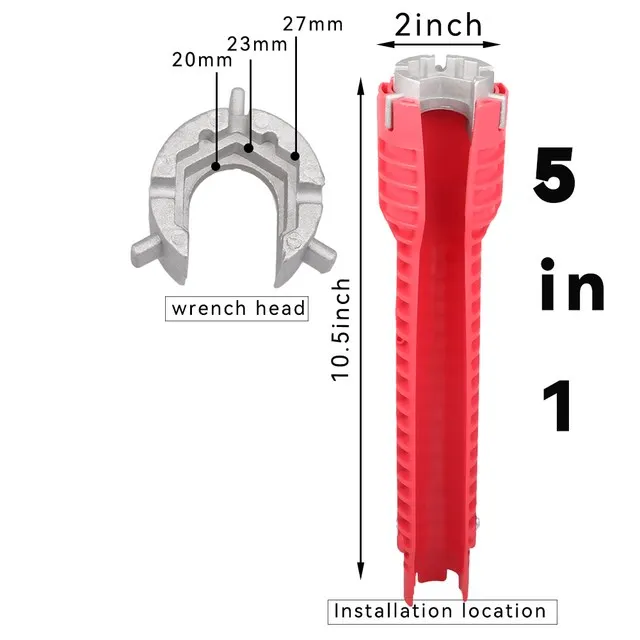 8 In 1 Flume Wrench Anti-slip Kitchen Sink Repair Tools Bathroom Faucet Assembly Key Plumbing Installation Wrench