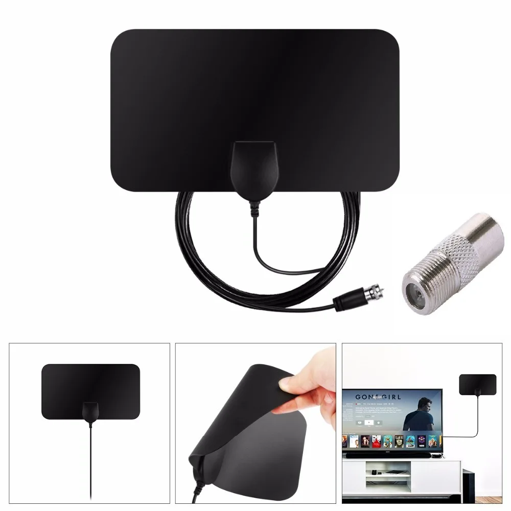 HD Digital TV Antenna Indoor Amplified DAB Antenna 200 Miles Ultra HDTV With Amplifier VHF/UHF Quick Response Outdoor Aerial Set