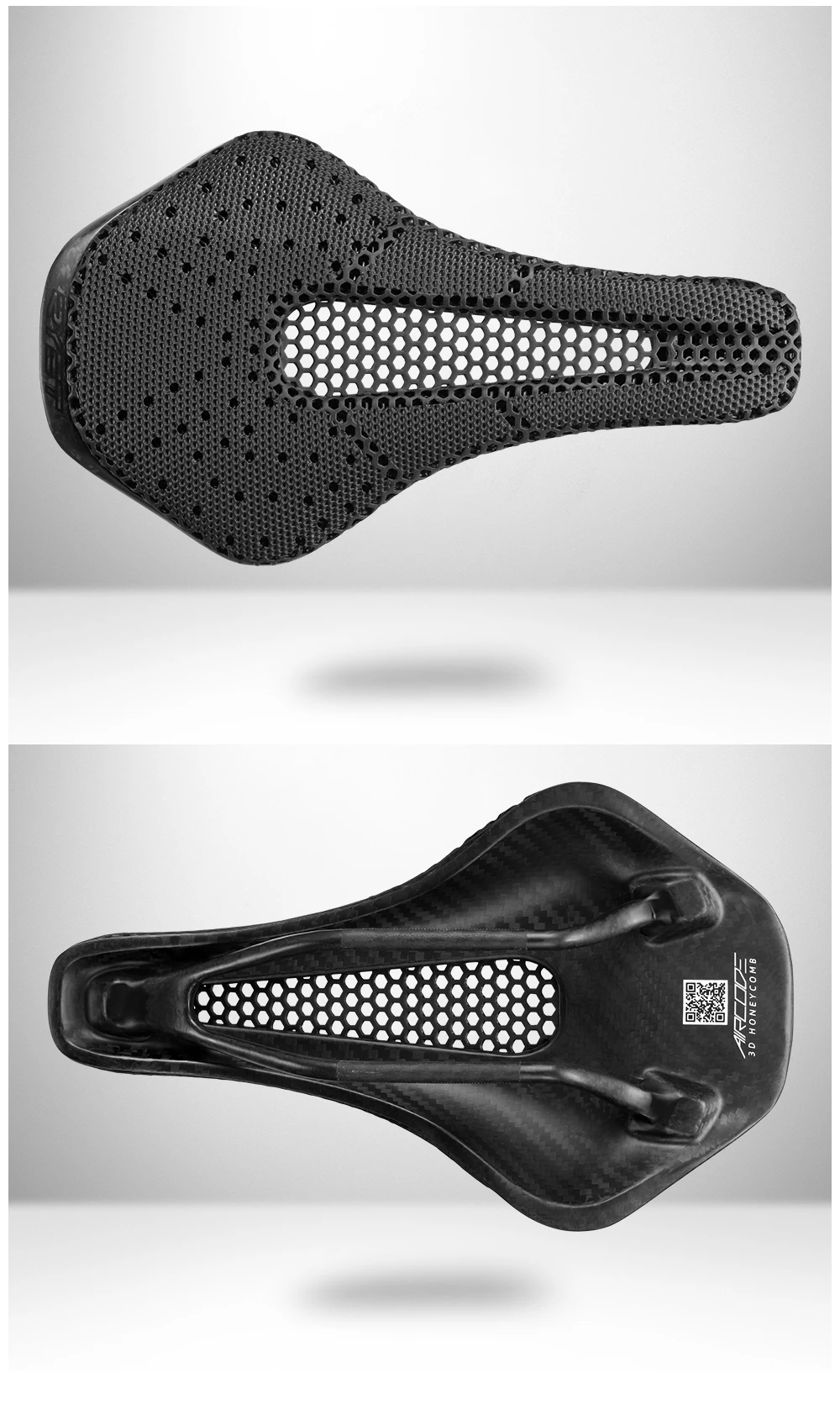 RYET 3D Printed Bicycle Saddle Ultralight Carbon Fiber Hollow Comfortable Breathable MTB Gravel Road bike Cycling Seat Parts