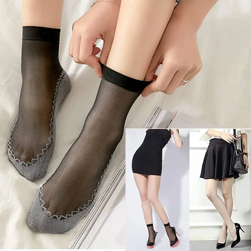 10 Pairs Women Socks Soft Socks Woman Summer Ultrathin Breathable Sock Casual Lightweight Female Transparent Boat Socks