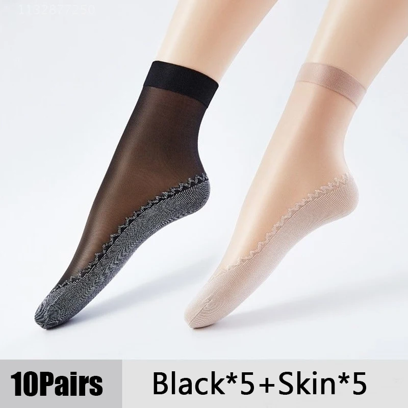 10 Pairs Women Socks Soft Socks Woman Summer Ultrathin Breathable Sock Casual Lightweight Female Transparent Boat Socks