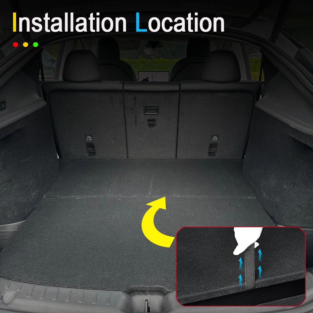 For Tesla Model Y Rear Trunk Rope DrawString Open Tail Box Cover Handle Pull Strap Car Organizer Accessories Mat Protection Pad