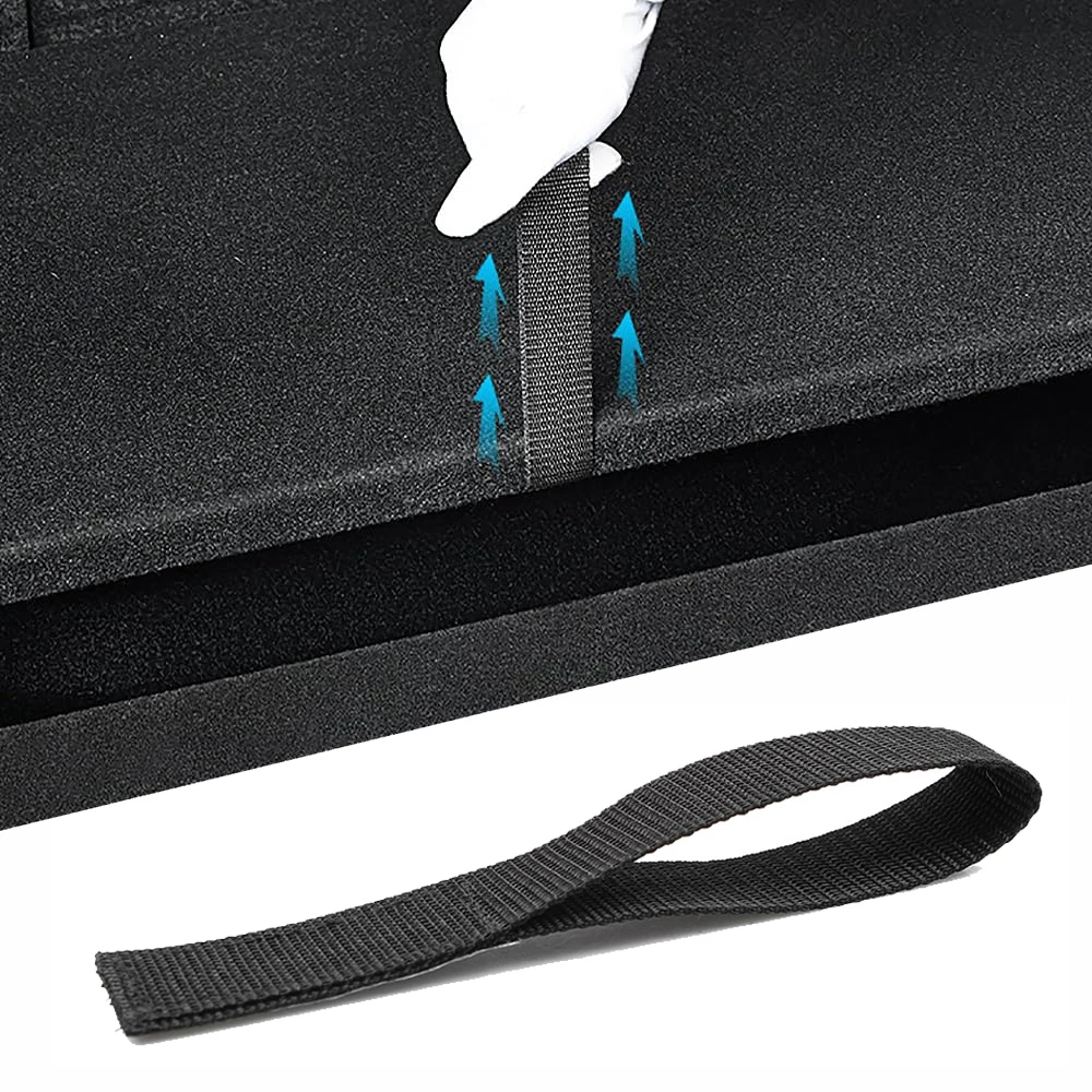 For Tesla Model Y Rear Trunk Rope DrawString Open Tail Box Cover Handle Pull Strap Car Organizer Accessories Mat Protection Pad