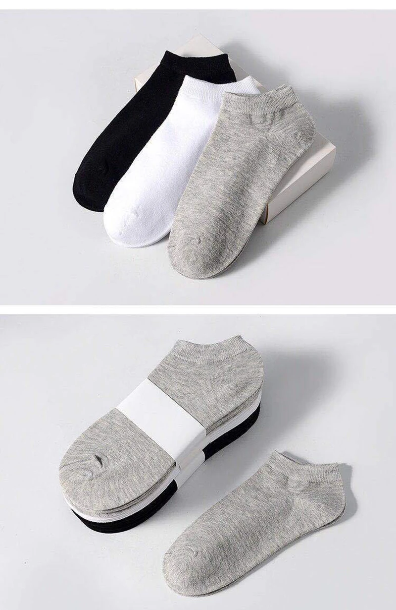 5Pairs High Quality Men Ankle Socks Breathable Cotton Sports Socks Mesh Casual Athletic Summer Thin Cut Short Sokken Size 38-45