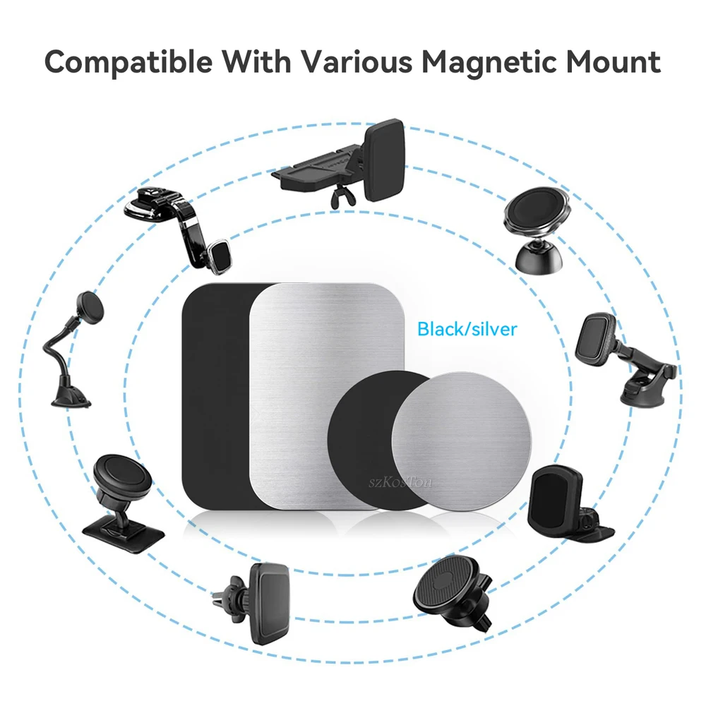Metal Plate For Car Phone Holder Magnetic Universal Iron Sheet Disk Sticker Mount Mobile Phone Magnet Stand For IPhone