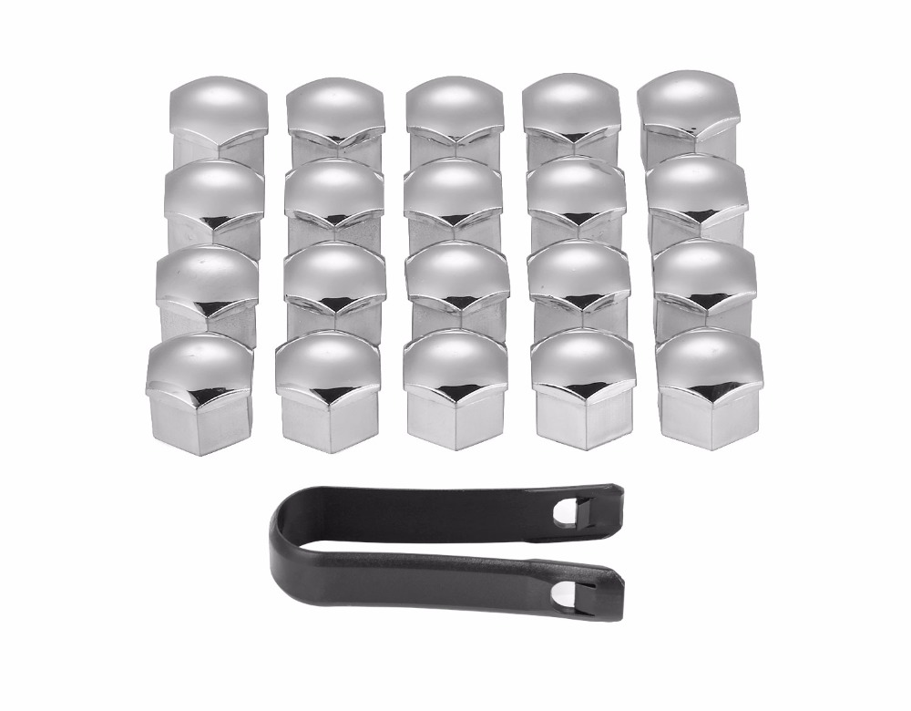 20Pcs/lot 17mm Wheel Lug Bolt Center Nut Covers Caps 321601173A for Audi A4 Q5 Golf Skoda SEAT with 17mm Hexagon Bolt