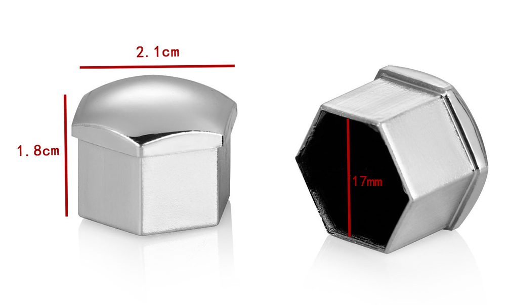 20Pcs/lot 17mm Wheel Lug Bolt Center Nut Covers Caps 321601173A for Audi A4 Q5 Golf Skoda SEAT with 17mm Hexagon Bolt