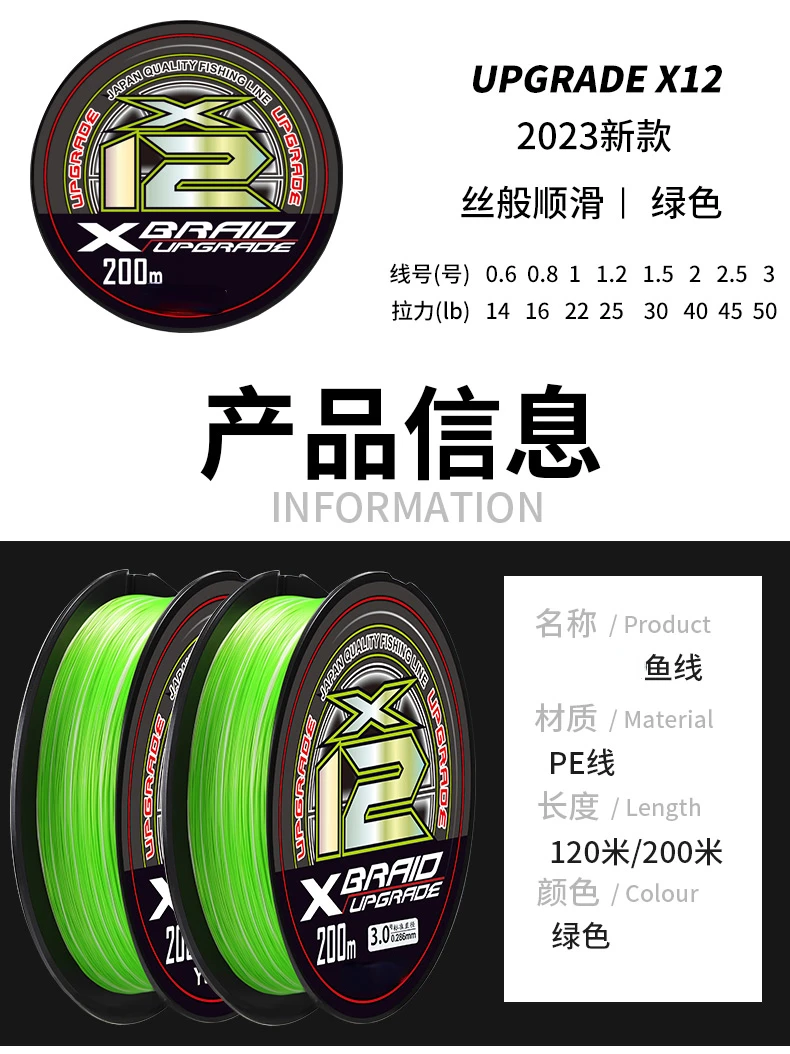 Imported 12 Braided YGKV8 Line Genuine Lure Pe Line Special Main Line Micro Super Smooth and Wear-resistant Strong