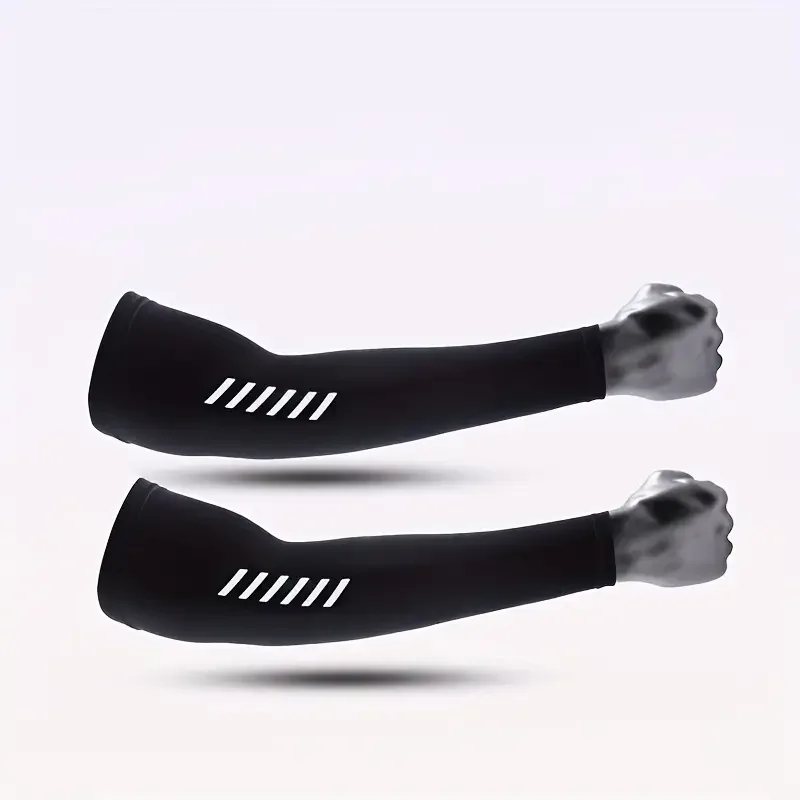 1 Pair Men's Lightweight Breathable Cooling Sports Sleeves Ice Silk Fabric Sweat-Absorbent for Cycling Fishing Running & Hiking