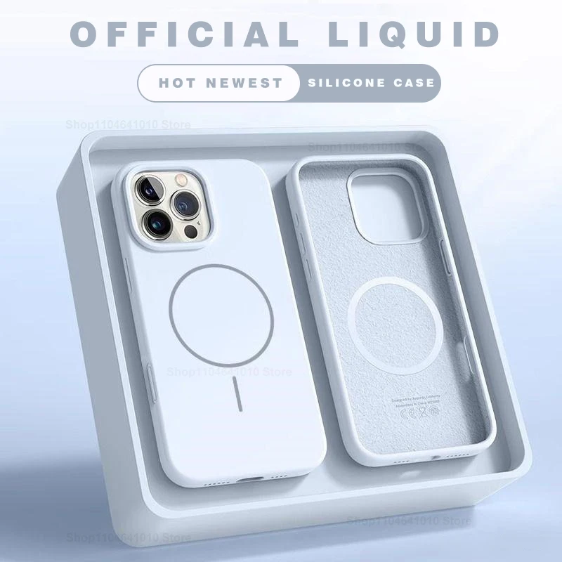 Magnetic Phone Case For iPhone 15 14 16 Plus 12 13 17 18 Pro Max Air Shockproof Silicone Cover For Magsafe Wireless Charge Cases