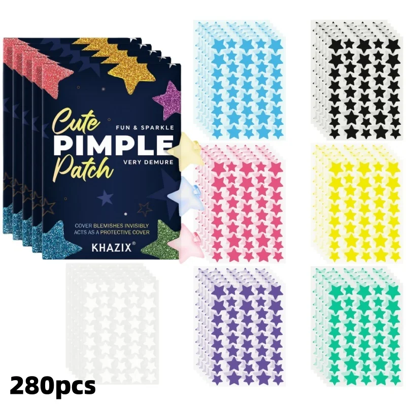 1400 pieces of multi-color star acne patches, facial acne patches, concealer acne patches, and pimples patches, ultra-thin