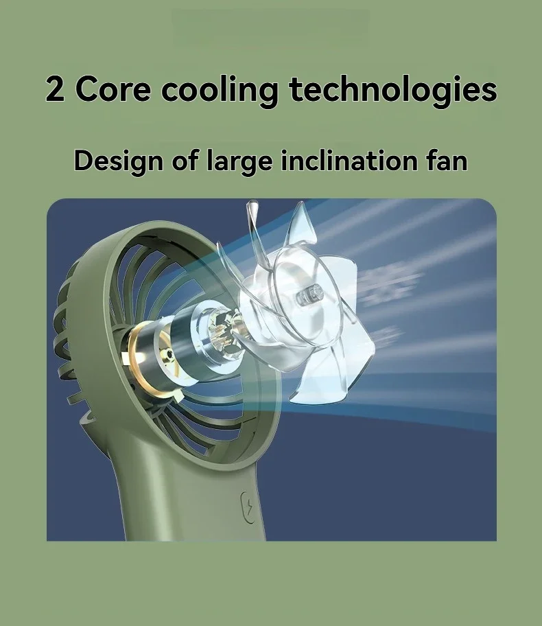 New Foldable Handheld Desktop USB Rechargeable Mini Fan Cartoon Design with Hook for Mountaineering Outdoor Home Office use