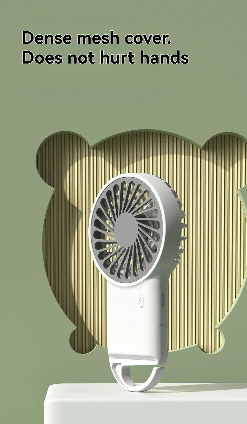 New Foldable Handheld Desktop USB Rechargeable Mini Fan Cartoon Design with Hook for Mountaineering Outdoor Home Office use