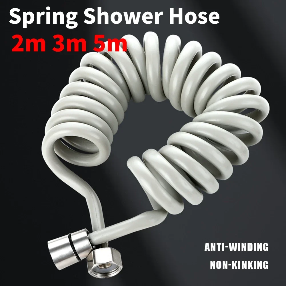 2m 3m 5m Spring Shower Hose Meters Water Plumbing Hose Plastic Bathroom Water Toilet Bidet Sprayer Telephone Line Soft Hoses
