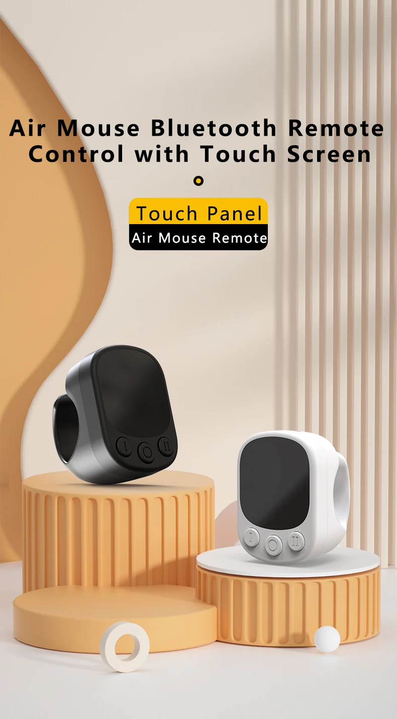 Mouse Ring Remote Control with Touchpad,Smart Automatic Screen Clicker Device,Continuous Clicker,Scrolling Ring Remote Control S
