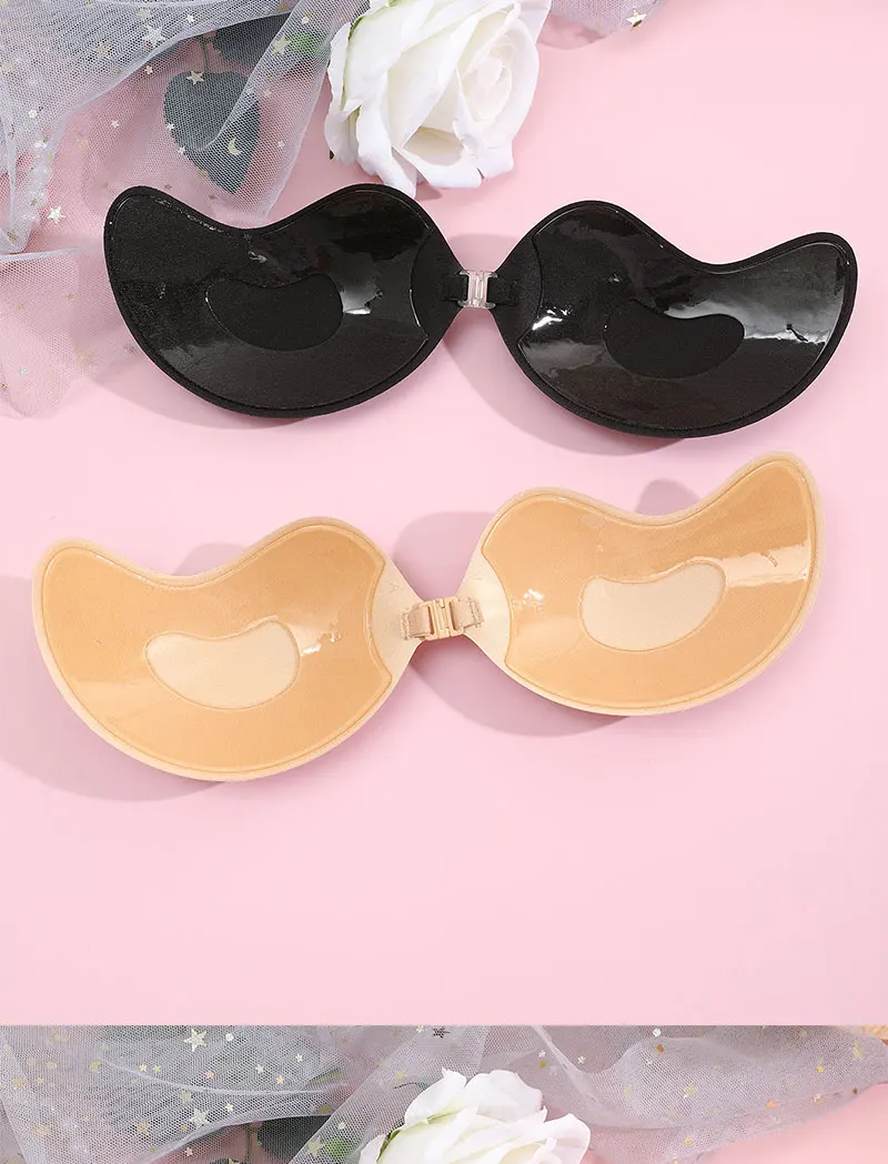 FINETOO 1-15PCS Women Invisible Nubra Breast Patch Tow-Color Hypoallergenic Mango Cup bra Silicone Non-Falling Off Thin