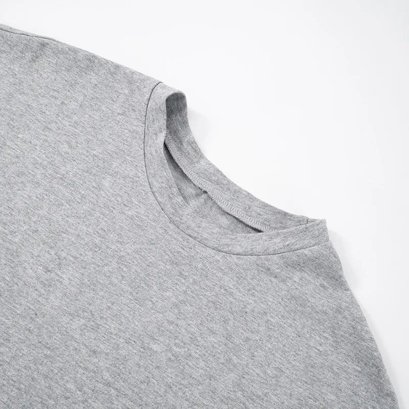 Fashion Casual Solid Gray Cropped T-shirt 2025 Woman Clothes O-neck Corset Tops Streetwear Girls Spring Summer Short Tee Shirts