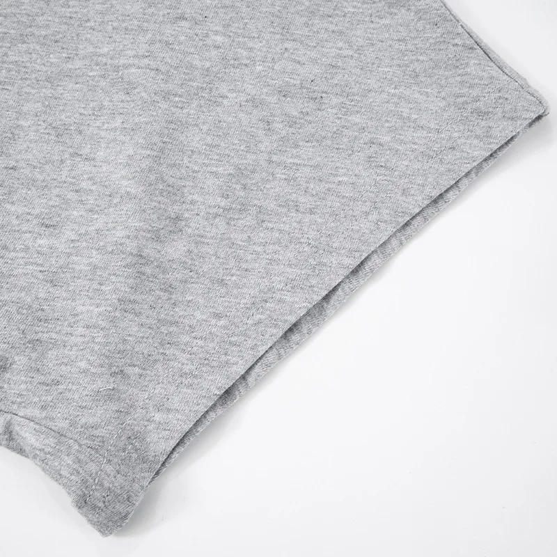 Fashion Casual Solid Gray Cropped T-shirt 2025 Woman Clothes O-neck Corset Tops Streetwear Girls Spring Summer Short Tee Shirts
