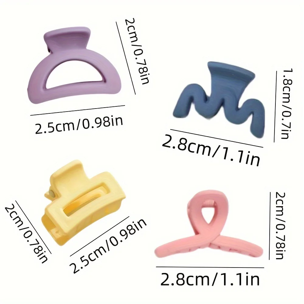 20 Pcs/bag Solid Color Matte Hollow Hair Claw Clip Candy Color Catch Barrettes Stylish Hair Accessories Suitable for Women