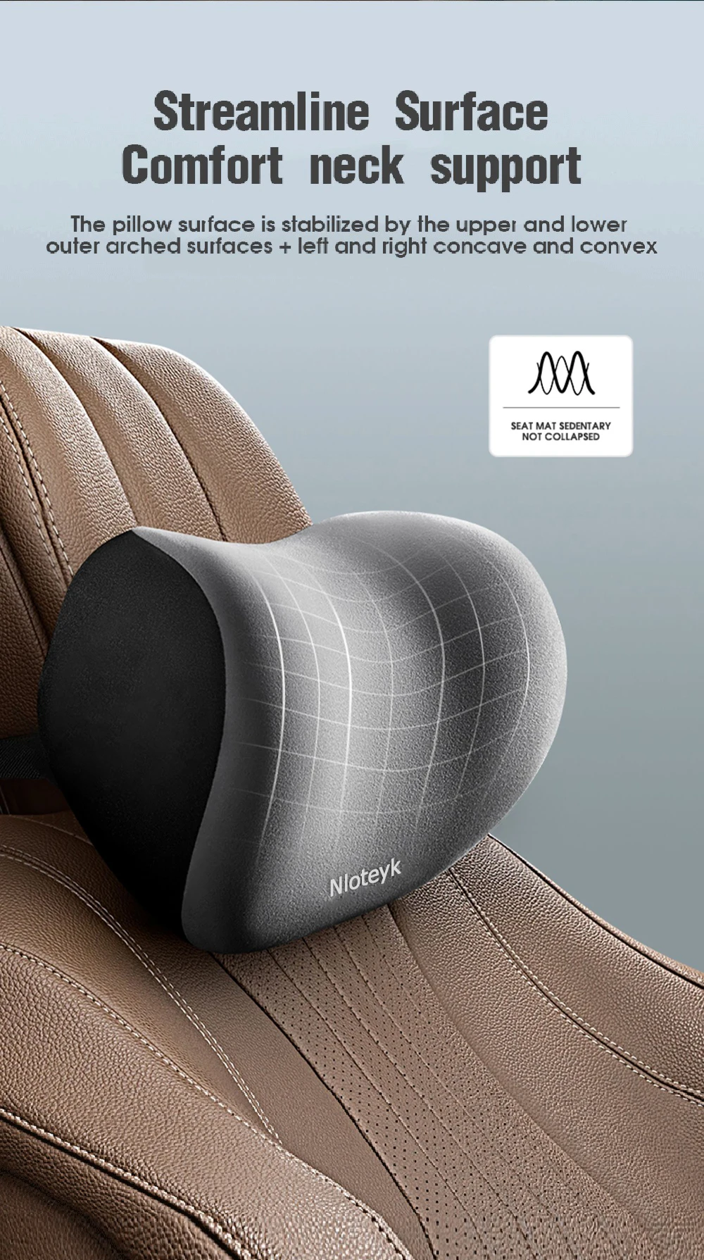 Car Neck Pillow Memory Foam Protective Lumbar Back Support Breathable Car Headrest Cushion Relieve Stress Car Seat Pillow