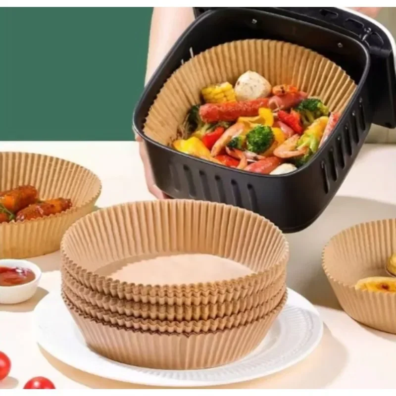 Extra Large Thickened Air Fryer Accessories Airfryer Baking Paper Disposable Paper Liner Non-Stick Parchment Oven Paper Kitchen