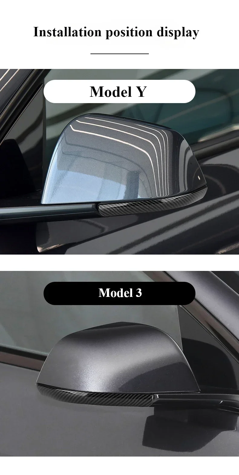For Tesla Model 3 Y YL Juniper Highland 2025-2020 2026 ABS Rearview Mirror Anti-collision Strips Trim Anti-scratch Sticker Cover