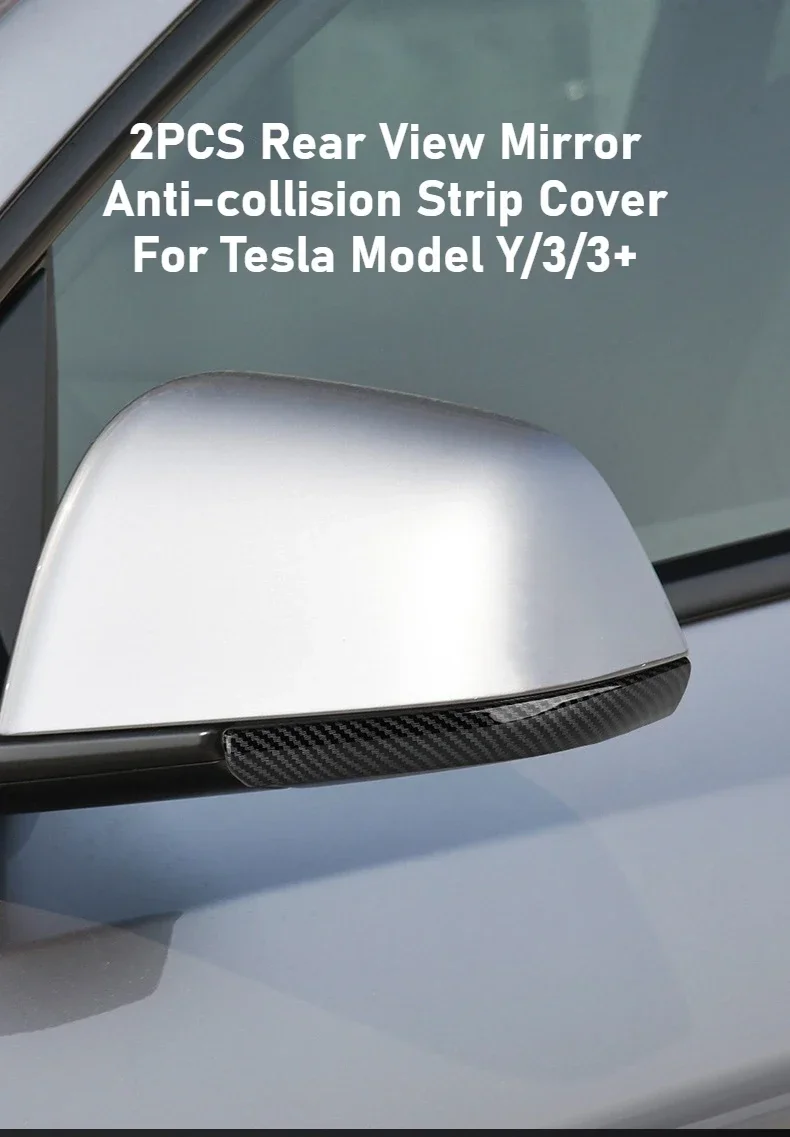 For Tesla Model 3 Y YL Juniper Highland 2025-2020 2026 ABS Rearview Mirror Anti-collision Strips Trim Anti-scratch Sticker Cover